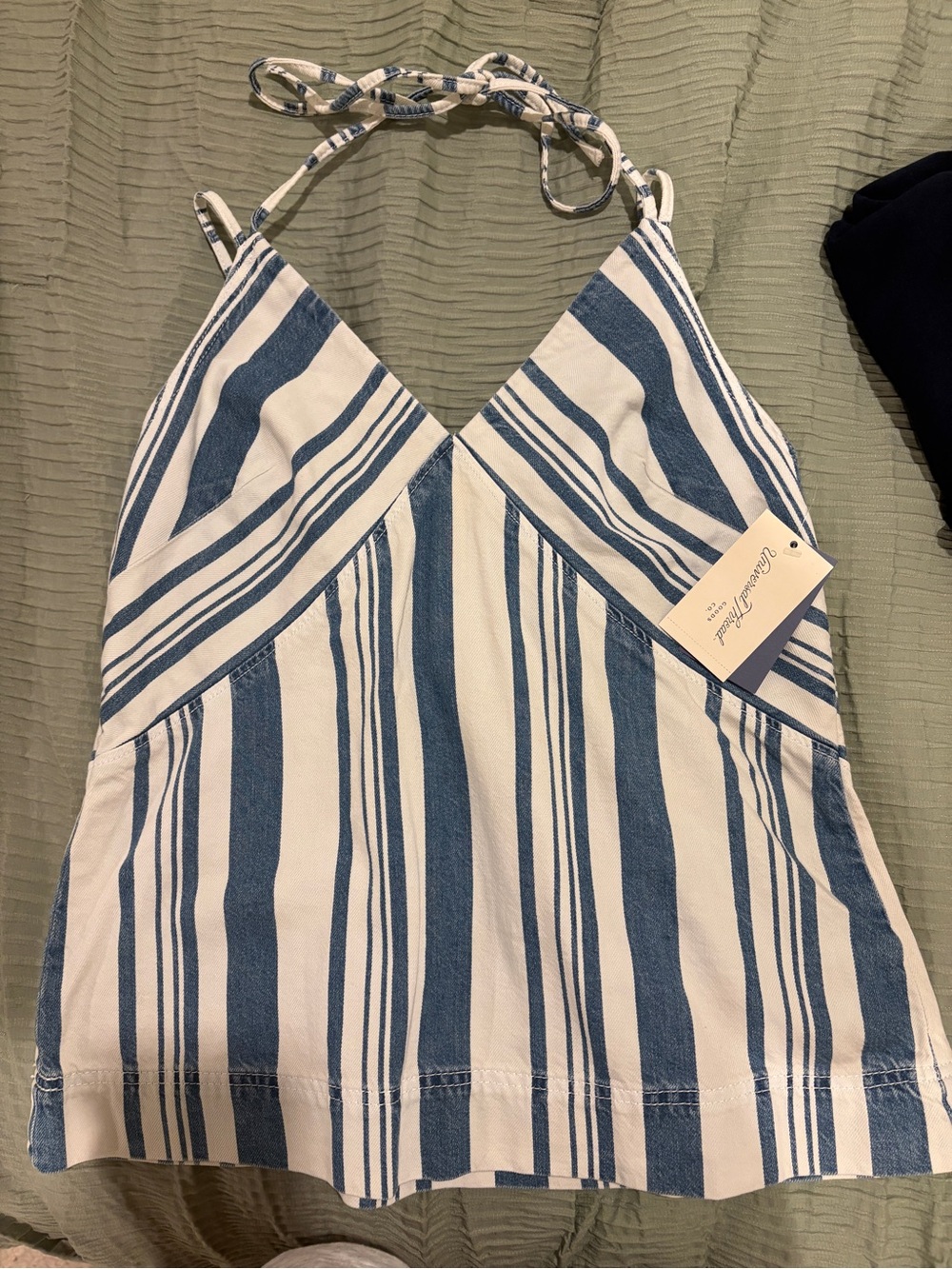 Universal Thread Blue and White Striped Halter Camisole
